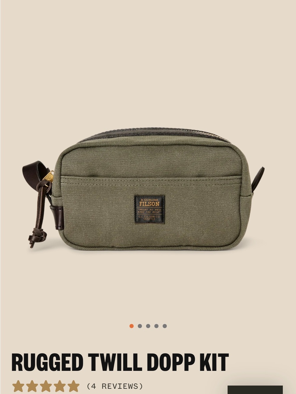 NWT Filson travel kit bag